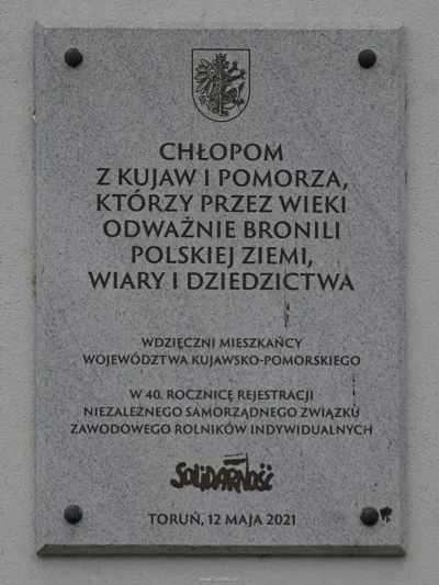 Tablica pamiątkowa 40 lat rolniczej „Solidarności”
