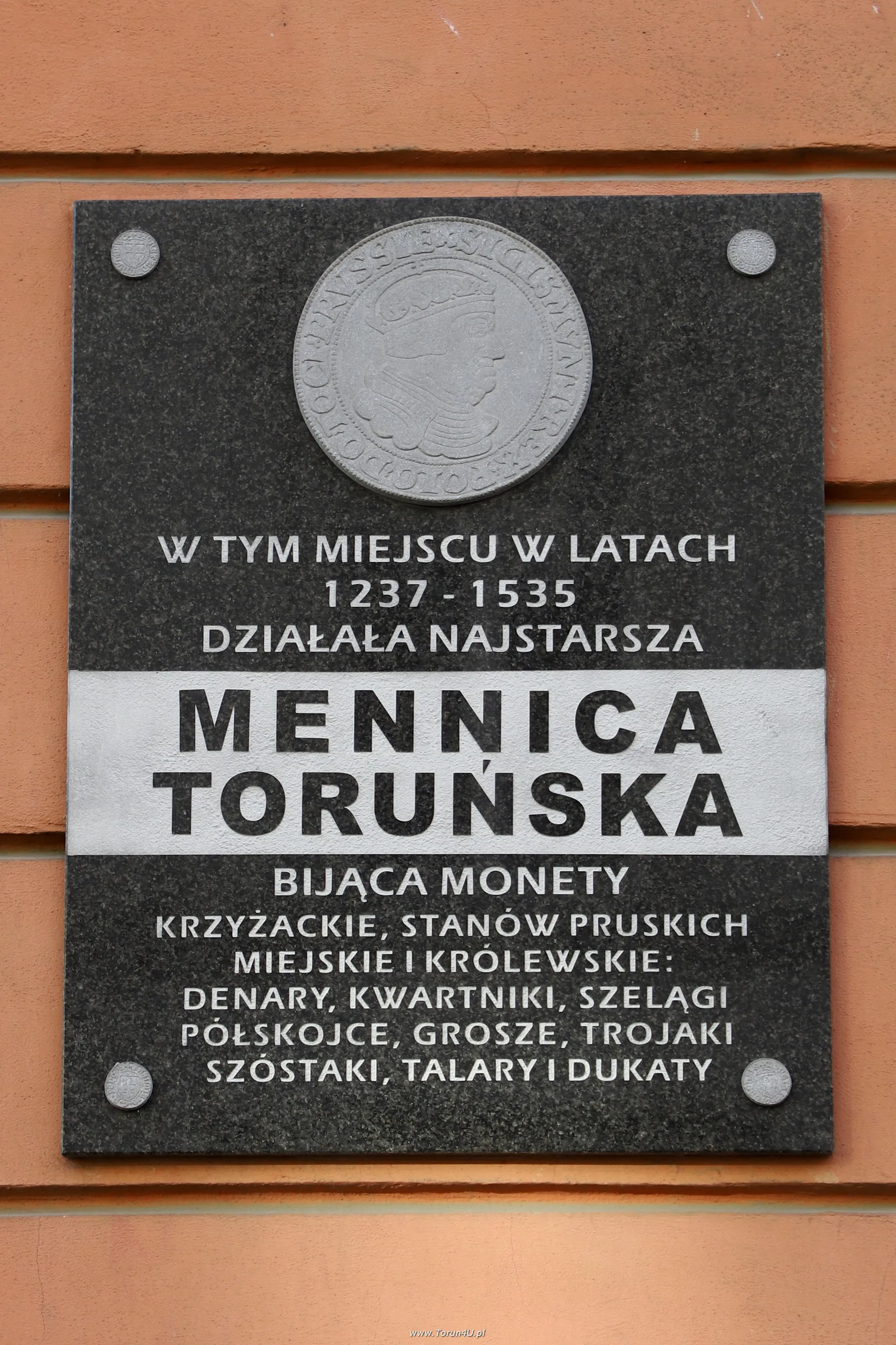 Tablica pamiątkowa Mennicy Toruńskiej